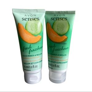 Lot of Two (2) Avon Senses Cucumber Melon Antibacterial Hand Gels